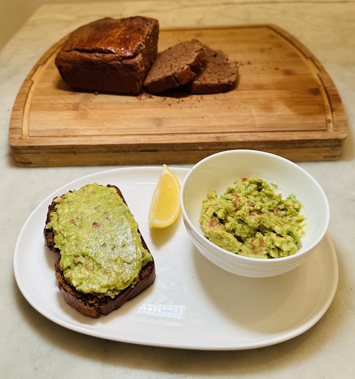 Image showing Avocado Toste Served with Homemade Teff Bread