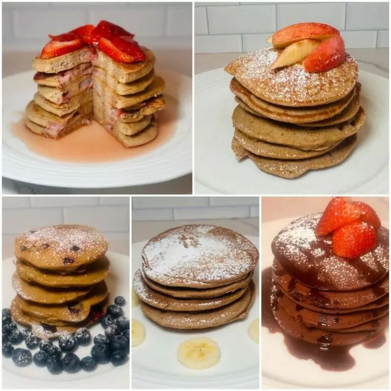 Five different Gluten free Gluten-free teff pancakes